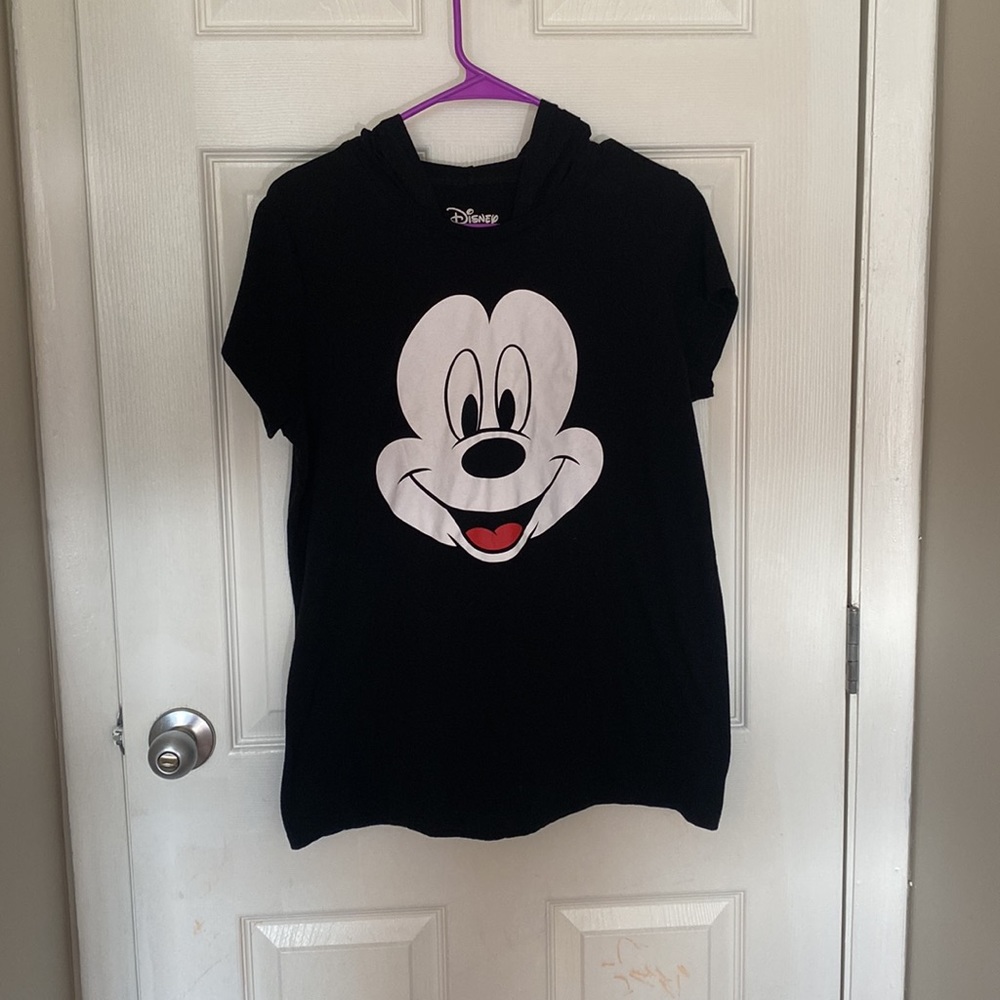 Disney Mickey Mouse T-shirt with mouse ear hood Size X Large